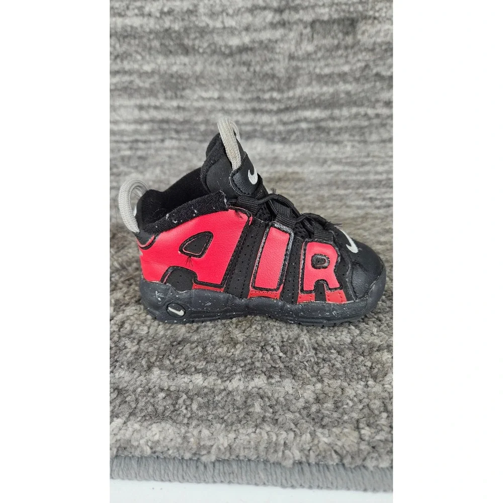 Nike‎ Air More Uptempo Baby Sneakers Red Black White Shoes 6C